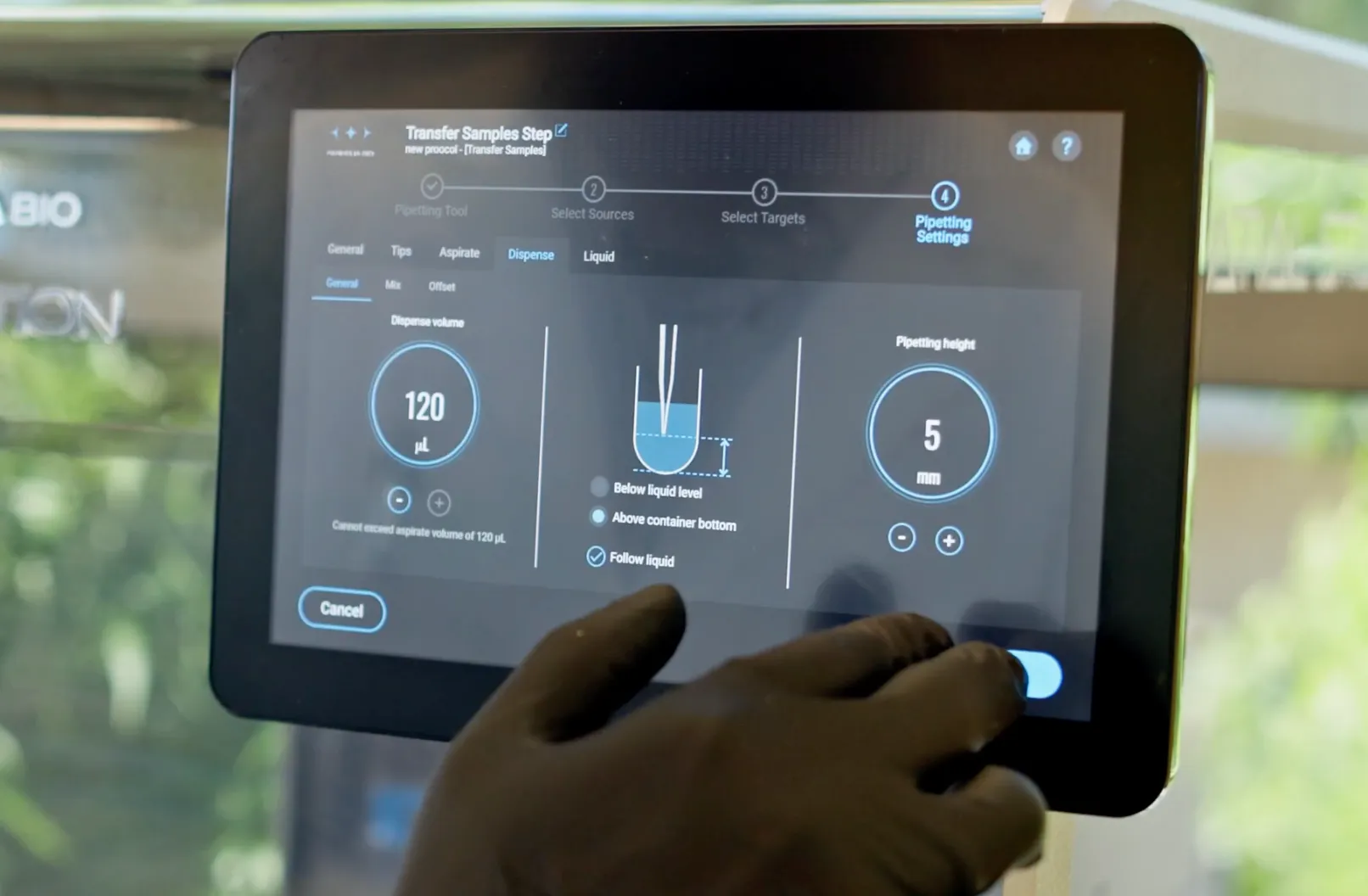 Touchscreen UI and Protocol Editing